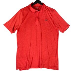 Outdoor Research Mens Polo Large Red Drirelease Wool Blend Hiking Active Outdoor